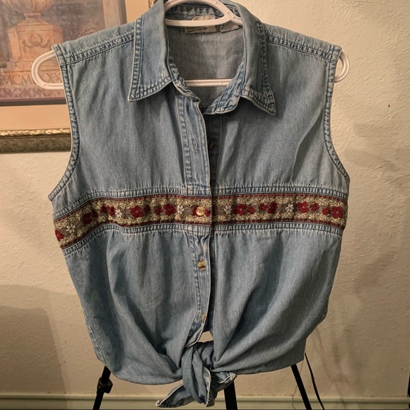 Vintage denim tank button up - Picture 7 of 7